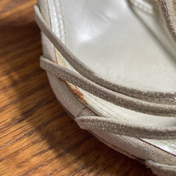 Ralph Lauren Purple Label Gold Suede Strappy Sandals, US 9 - Picture 12 of 16